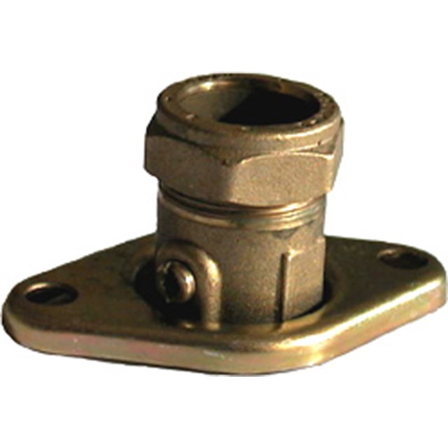 Ball valve with counterflange and compression fitting
