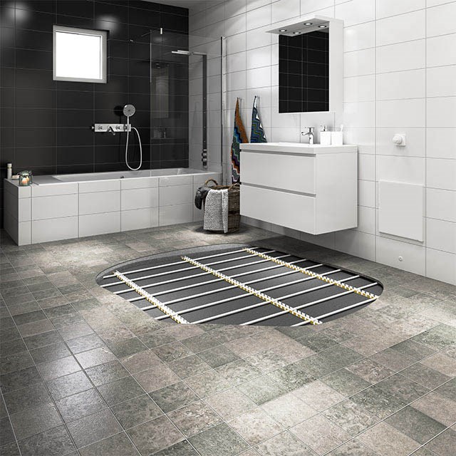 bathroom with underfloor heating