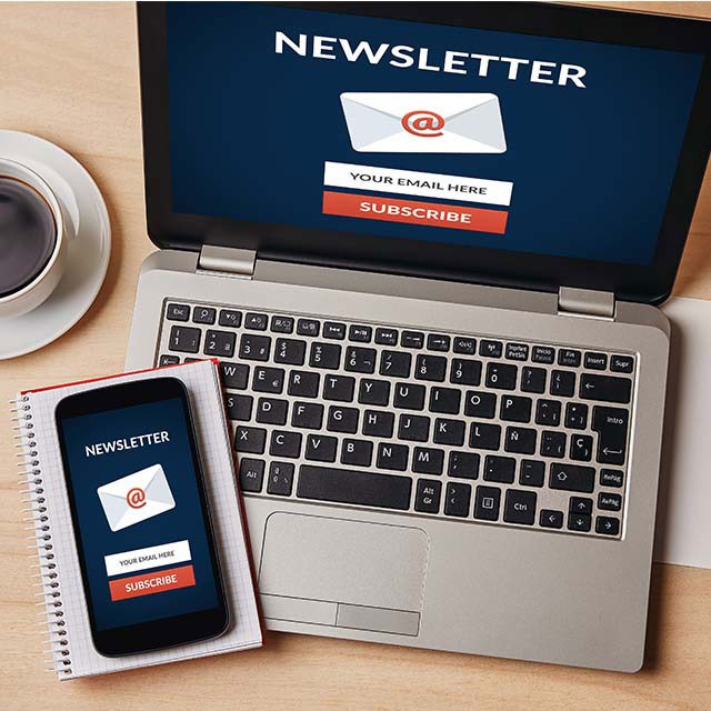 Computer with newsletter