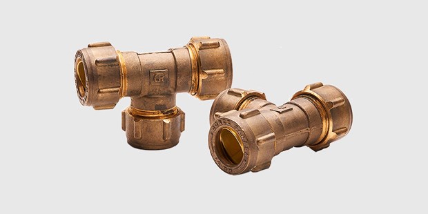 Two compression fittings