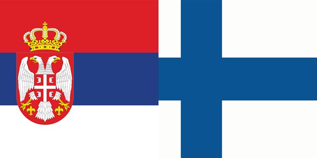 Serbia and Finland flags